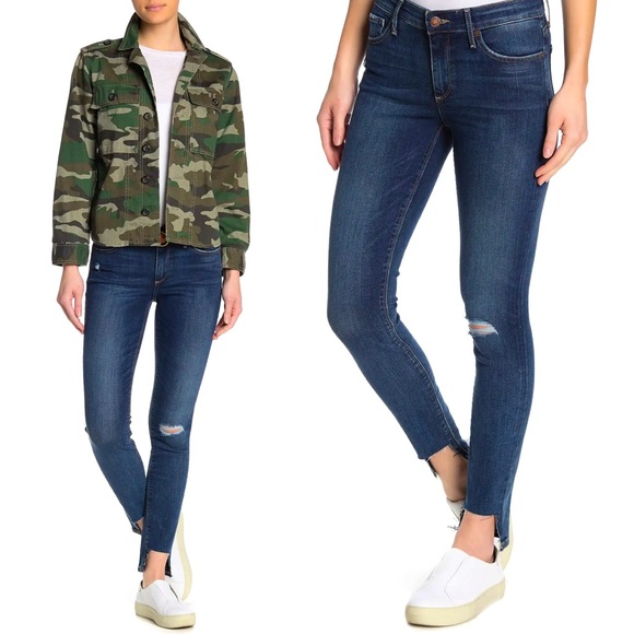 Vintage Lucky Brand Mid Rise Ava Destructed Cropped Skinny - Ankle - Picture 3 of 9